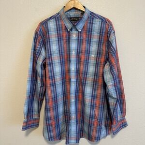 Orvis Shirt Mens Extra Large Multicolor Plaid Long Sleeve Button Down